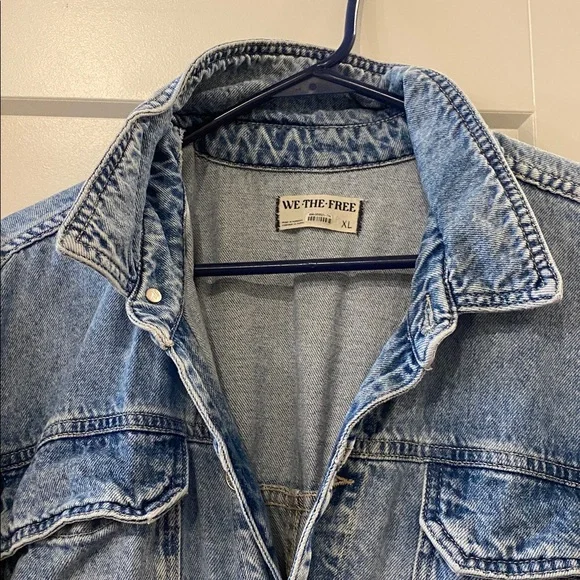 Free People Light Wash Denim Jumpsuit - Casual Women's One-Piece- XL - Picture 3 of 10